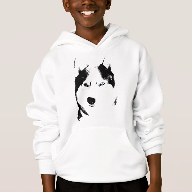 Husky Hoodie Kid's Sled Dog Kid's Husky Sweatshirt (Front)