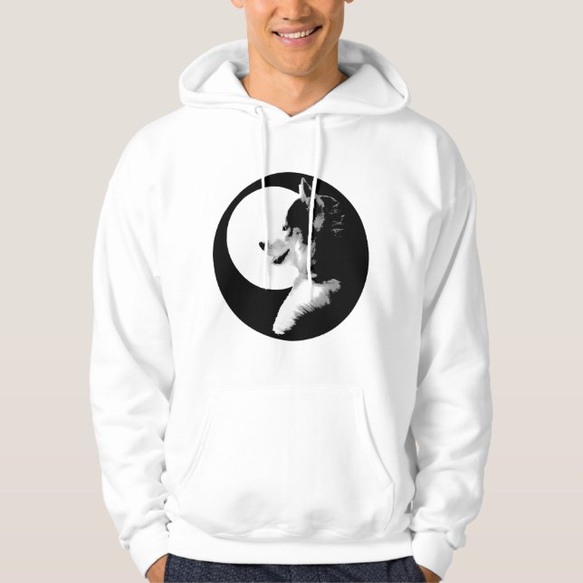 Husky Hoodie Wolf Art Hooded Sweatshirt Dog Shirts (Front)