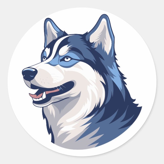Husky Howlers Husky Dog Power Logo Art Classic Round Sticker (Front)
