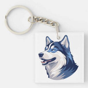 Husky Howlers Husky Dog Power Logo Art Key Ring