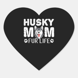 Husky Husky Mum Life Dog Mors Day Pun Siberian Heart Sticker
