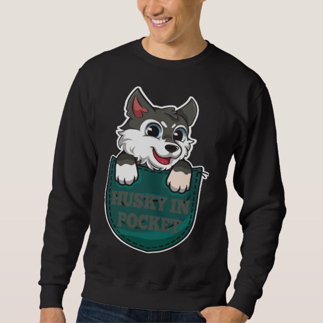 Husky In Pocket       Sweatshirt (Front)