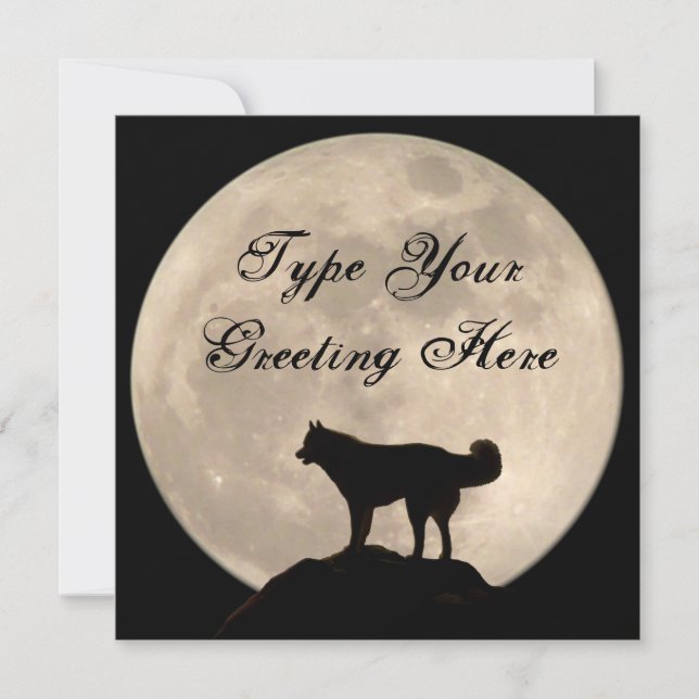 Husky Invitations Personalised Husky / Wolf Card (Front)