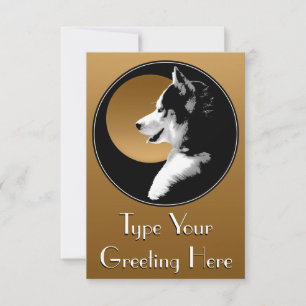 Husky Invitations Personalised Siberian Husky Card