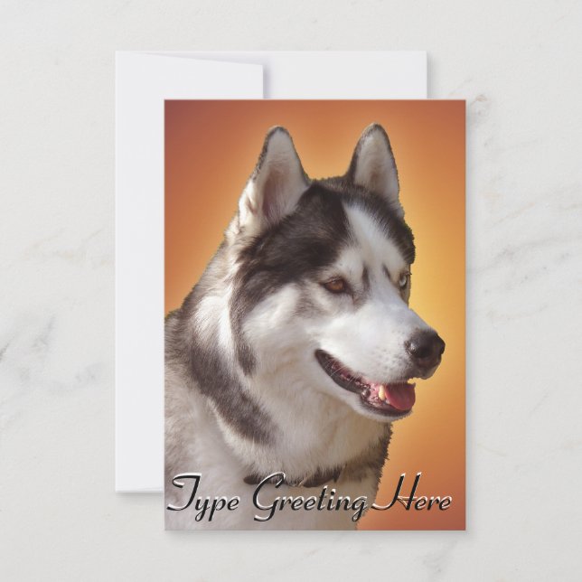 Husky Invitations Personalised Siberian Husky Card (Front)