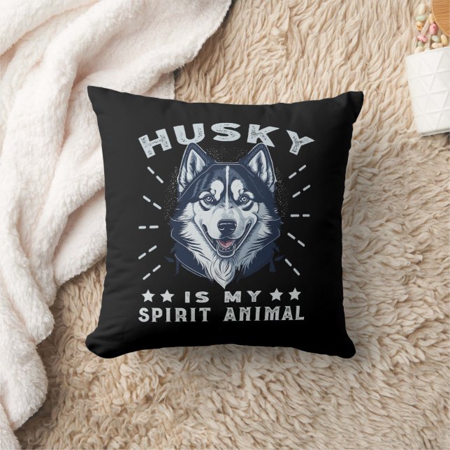 Husky Is My Spirit Animal Majestic Husky Dog Cushion (Blanket)