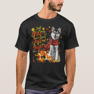 Husky Just A Girl Who Loves Fall And Dogs T-Shirt