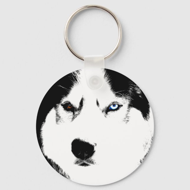 Husky Keychain Husky Malamute Dog Keychain Custom (Front)