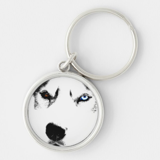 Husky Keychain Siberian Husky Malamute Gifts (Front)