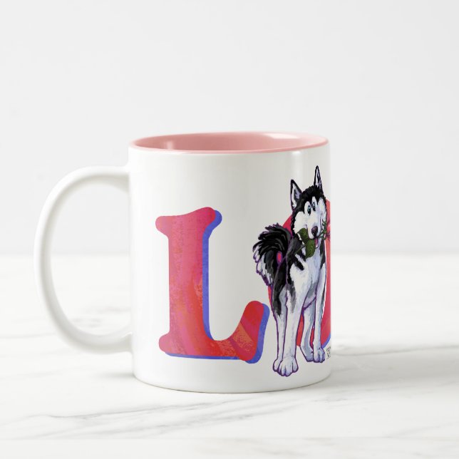 Husky Love Two-Tone Coffee Mug (Left)