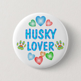HUSKY LOVER 6 CM ROUND BADGE