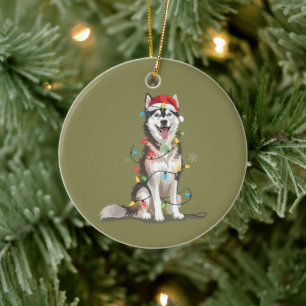 Husky Lover Christmas Siberian Xmas Dog Mum Ceramic Ornament