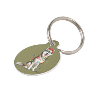 Husky Lover Christmas Siberian Xmas Dog Mum  Pet Tag