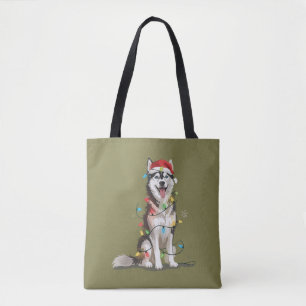 Husky Lover Christmas Siberian Xmas Dog Mum  Tote Bag