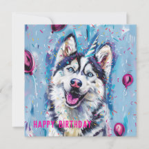 Husky / Malamute Birthday card