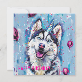 Husky / Malamute Birthday card