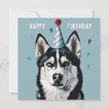 Husky / Malamute Birthday card