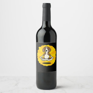 Husky   Meditation Yoga Beagle Labrador Husky Wine Label