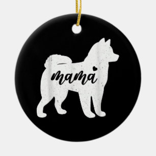 Husky Mothers Day Dog Paw Lover Gift Ceramic Ornament