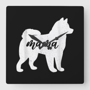 Husky Mothers Day Dog Paw Lover Gift Square Wall Clock