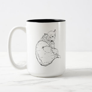 Husky Mug Dog Mom, Minimalist Dog Coffee Mug