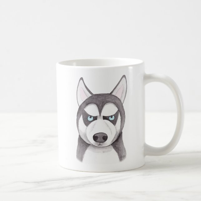 Husky mug Funny Husky Face Happy Husky Dog mug (Right)