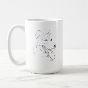 Husky Mug – Hand Drawn Ink Dog Coffee Mug