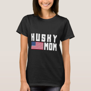 Husky Mum American Flag T-Shirt