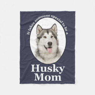 Husky Mum Fleece Blanket