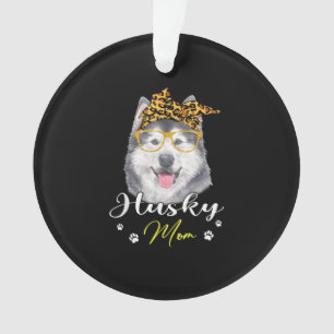 Husky Mum Leopard Print Dog Lovers Gift Ornament