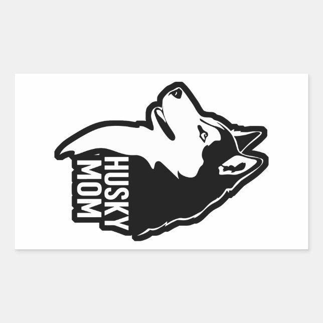 Husky Mum Rectangular Sticker (Front)