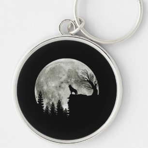 Husky On Mountain Halloween Graphic Tees Gifts Key Ring