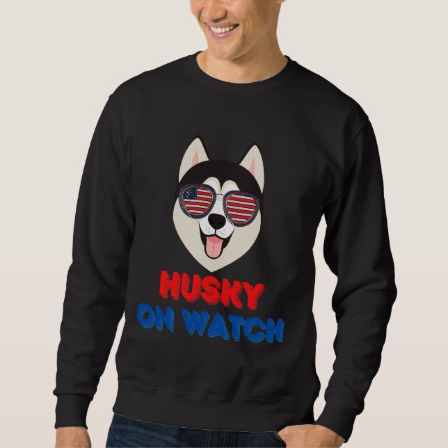 Husky On Watch       Sweatshirt (Front)