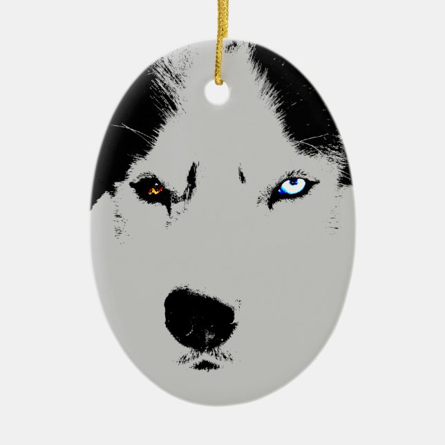 Husky Ornament Personalised Sled Dog Decoration (Front)