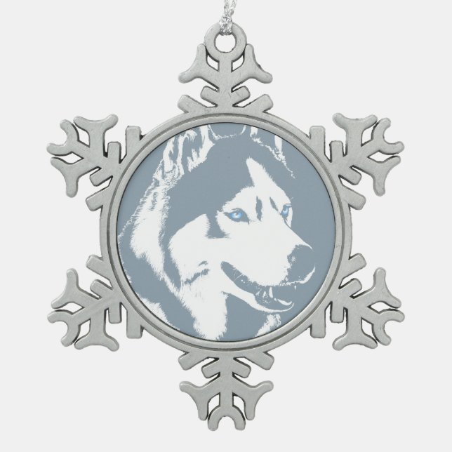 Husky Ornament Personalised Sled Dog Decoration (Front)