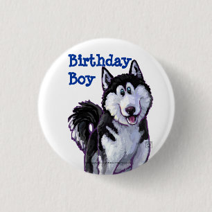 Husky Party Centre 3 Cm Round Badge