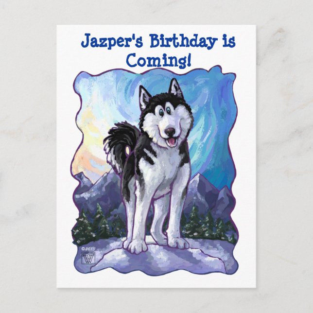 Husky Party Centre Announcement Postcard (Front)