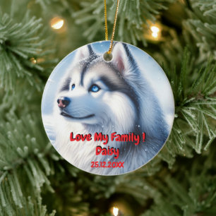 Husky Personalization Christmas Ornament 