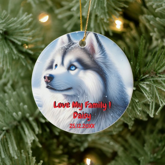 Husky Personalization Christmas Ornament  (Tree)