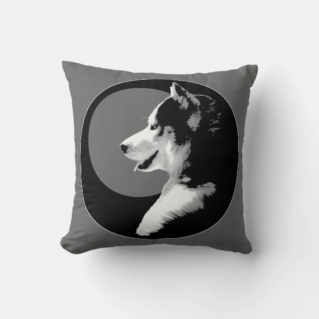 Husky Pillow Siberian Husky Malamute Gifts (Front)