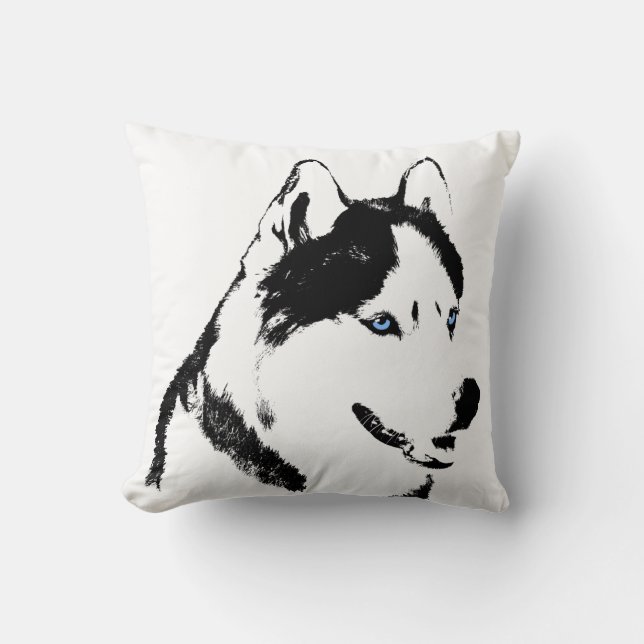 Husky Pillow Siberian Husky Malamute Gifts (Front)