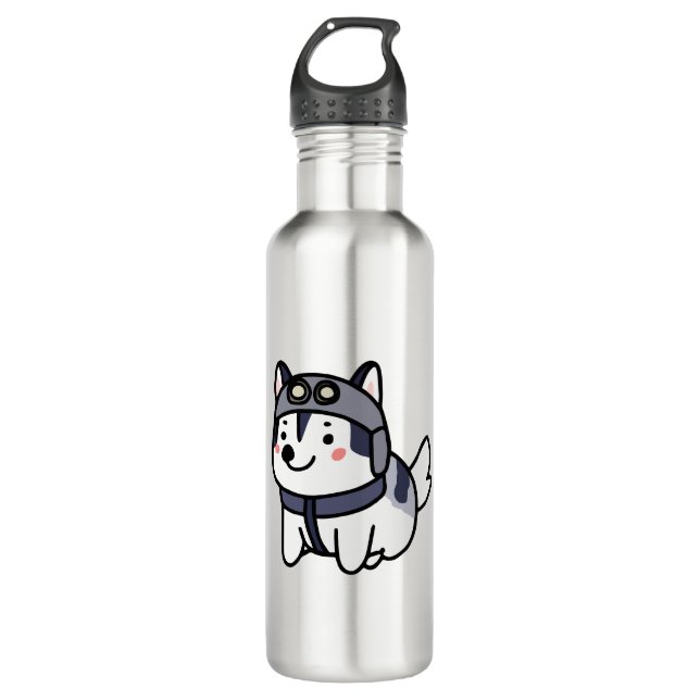 Husky Pilot Dog Lover Malamute 710 Ml Water Bottle (Front)
