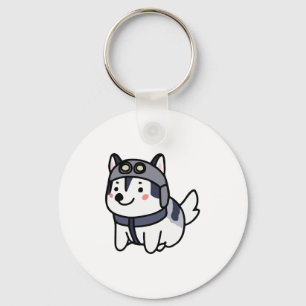 Husky Pilot Dog Lover Malamute Key Ring