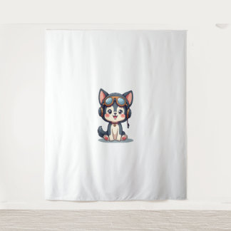 Husky Pilot Dog Lover Malamute Tapestry