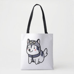 Husky Pilot Dog Lover Malamute Tote Bag