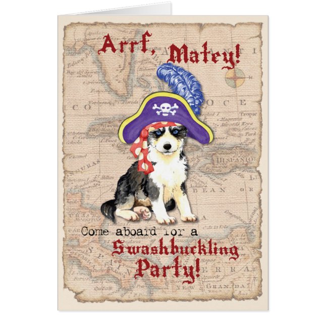 Husky Pirate Invitation (Front)