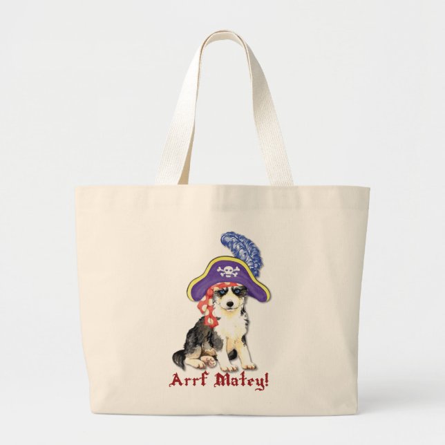 Husky Pirate Large Tote Bag (Front)