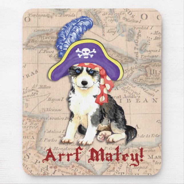 Husky Pirate Mouse Pad (Front)