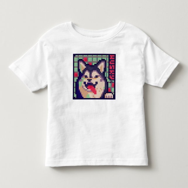 Husky Pixel Art Toddler T-Shirt (Front)