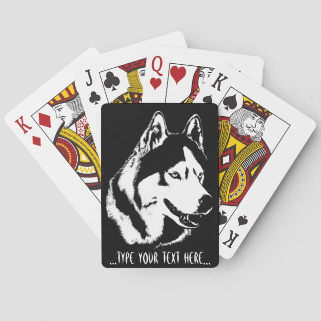 Husky Playing Cards Personalise Sled Dog Cards (Back)